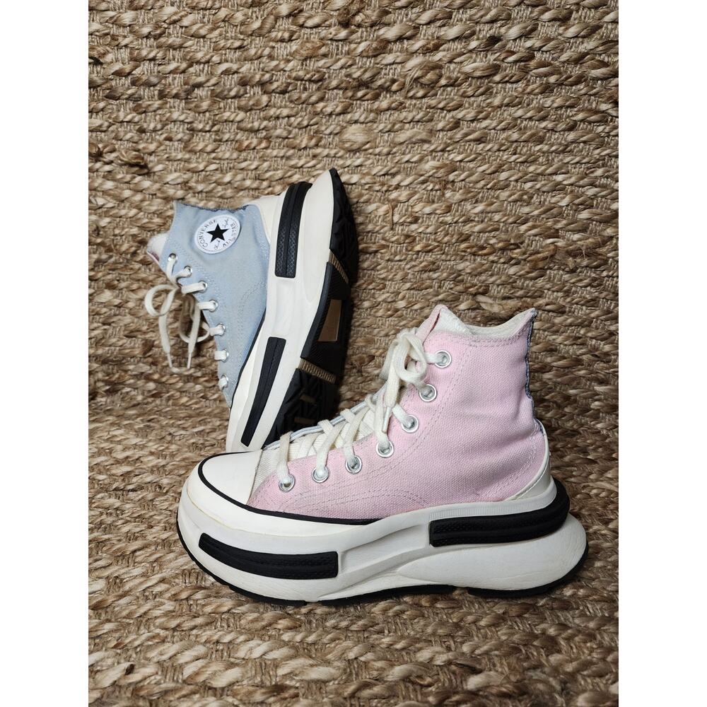 Converse Women's 4.5 Run Star Legacy CX High Egret Shoes Baby Blue Pink